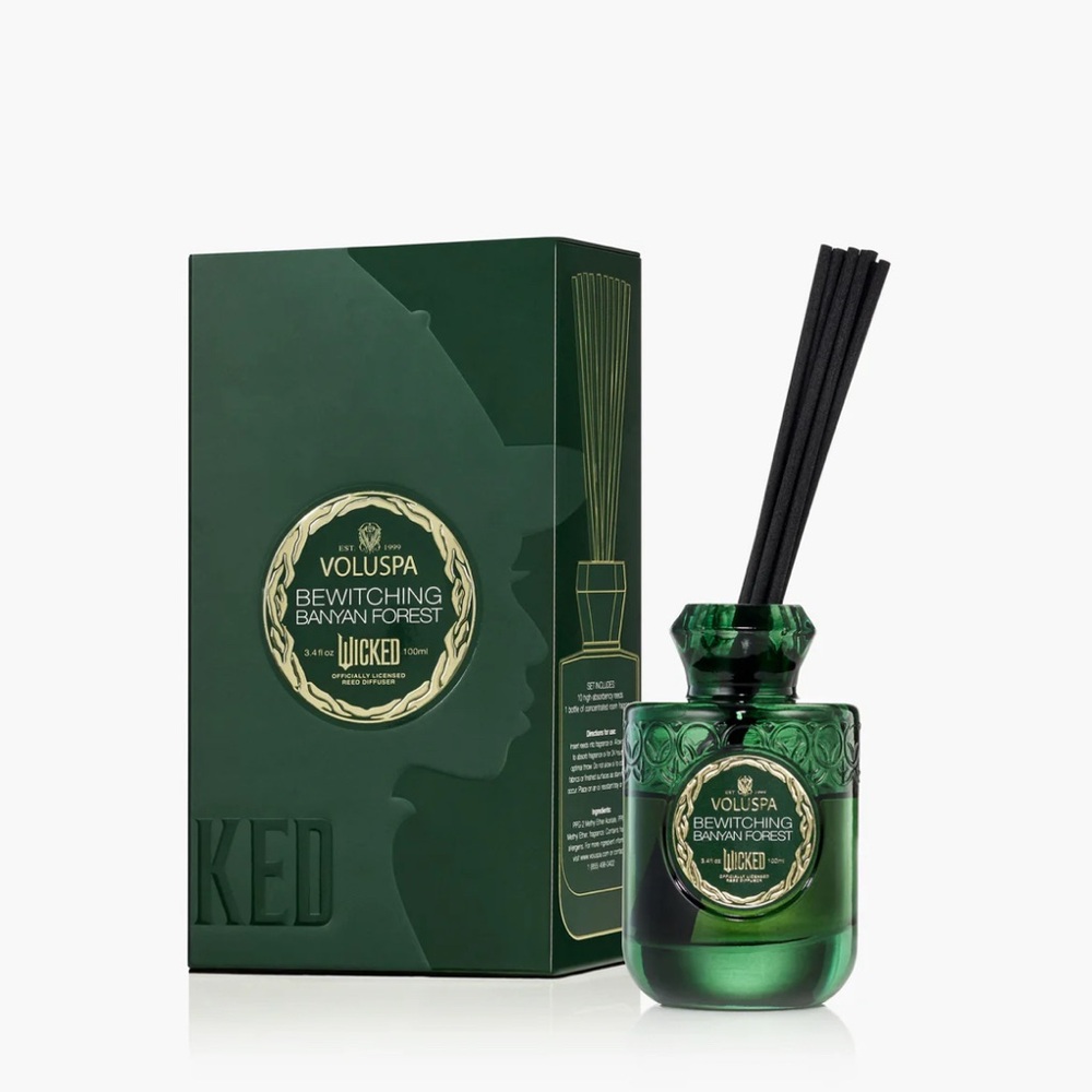 Wicked Voluspa Bewitching Banyan Forest Diffuser in Black and Gold